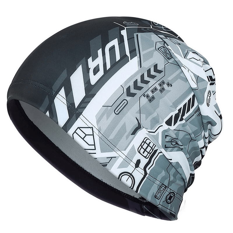 Breathable Elastic Men's Printed Beanie SF1657 with stylish geometric pattern, lightweight polyester for comfort and casual style.